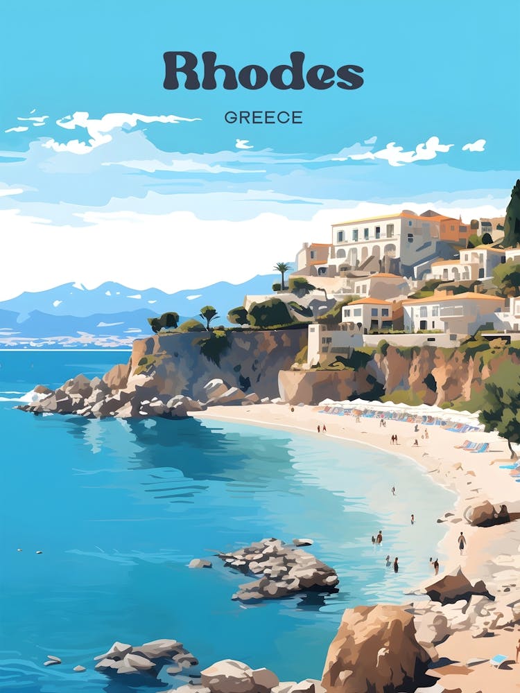Rhodes Greece Island Travel Art