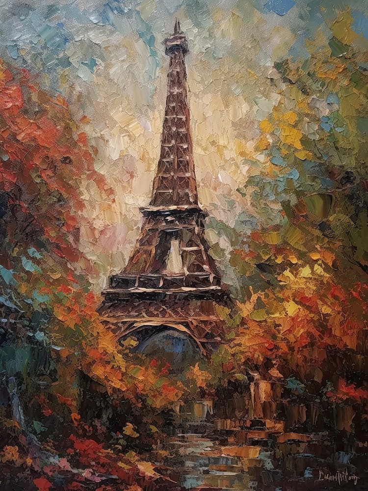Eiffel Tower Paris France Pissarro Style 12
