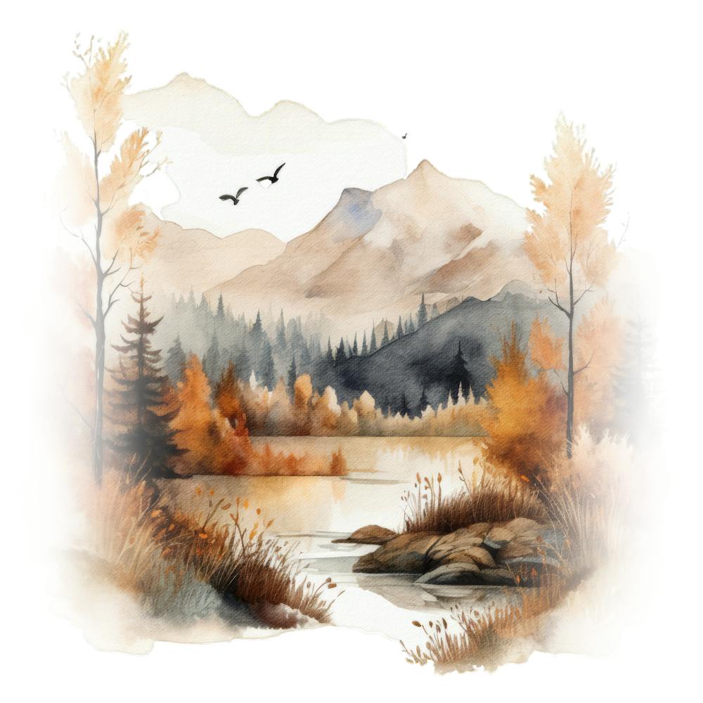 Watercolor Autumn Landscape 51