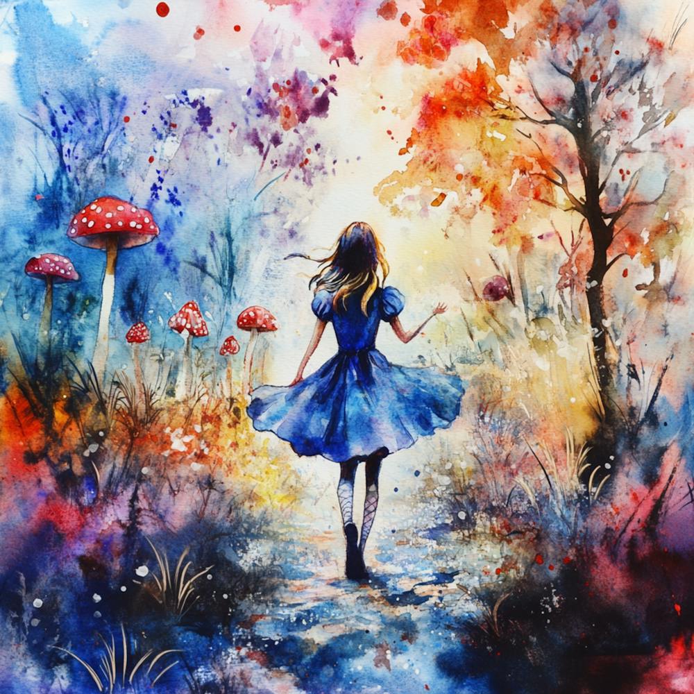 Watercolor Girl in Wonderland 6