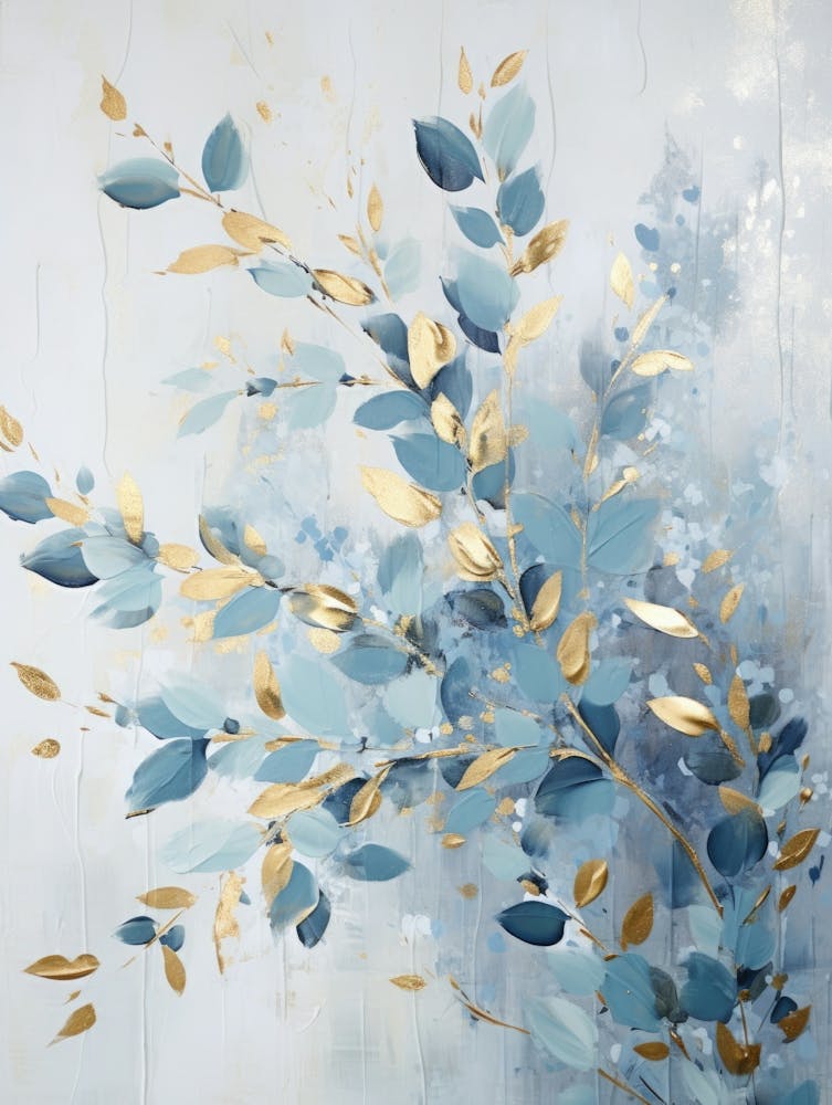 Blauer und goldener Leinwanddruck