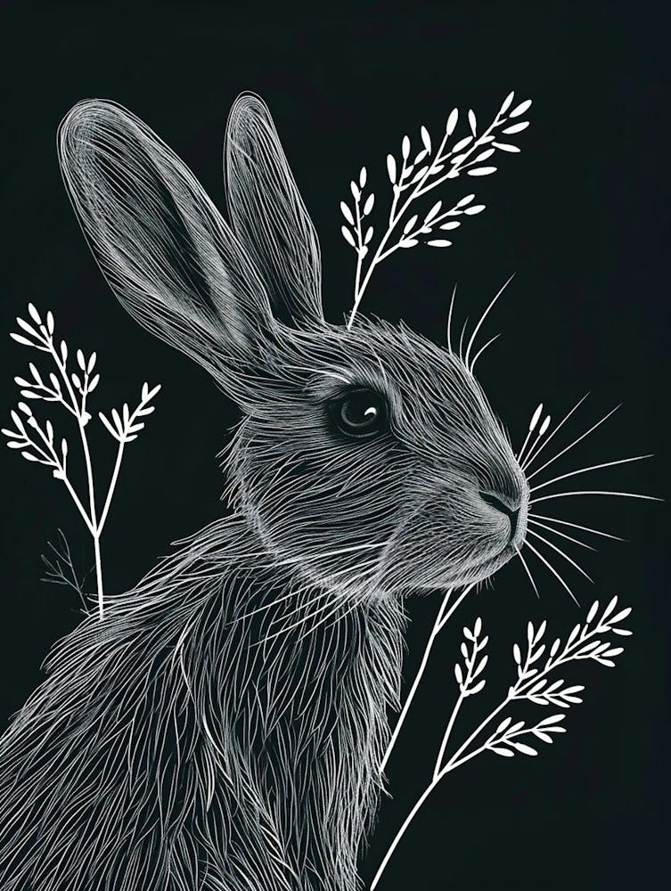 Jersey Wooly Rabbit Minimalist Illustration 4