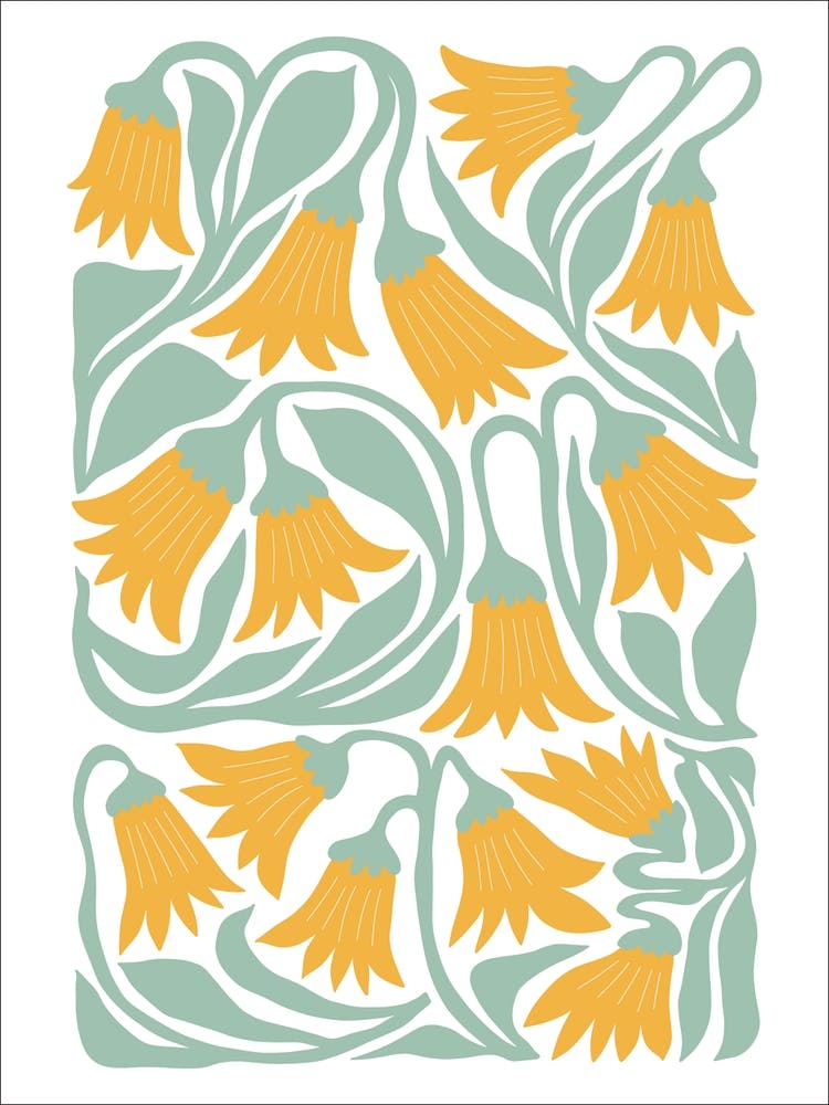 Yellow Flowers Botanical Boho