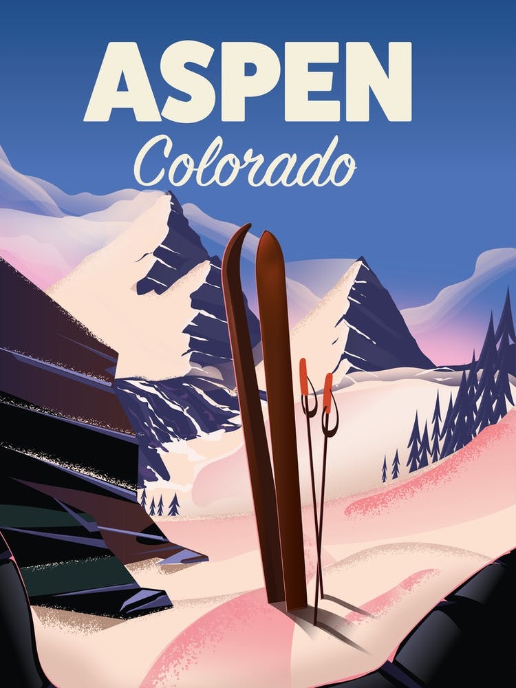 Aspen Colorado Ski art