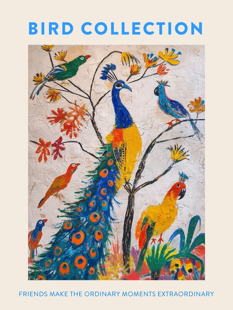 Birds Mixed Media Painting 2 Poster
