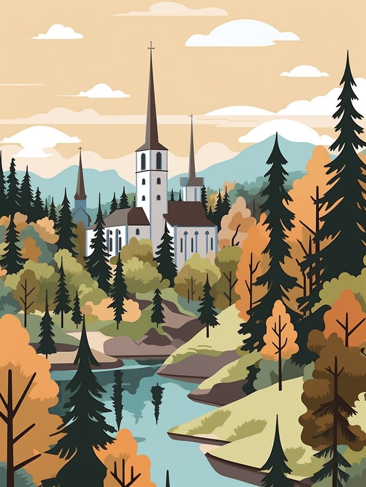 Estonia Travel Illustration