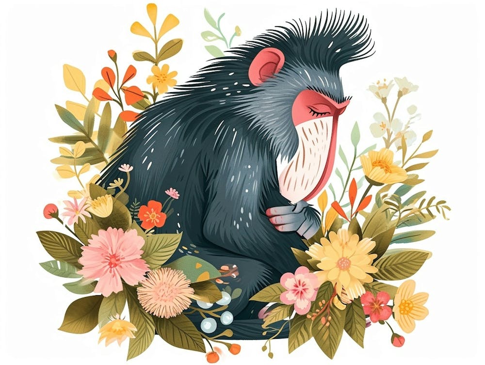 Little Floral Mandrill 2