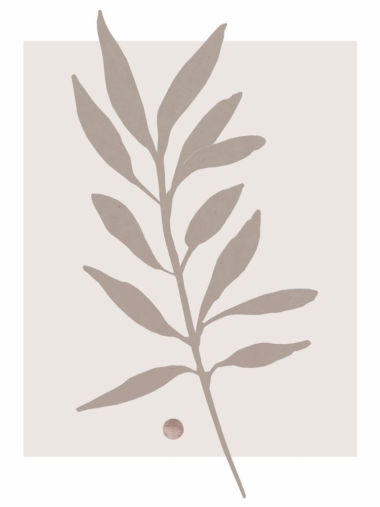 Taupe Botanical Art