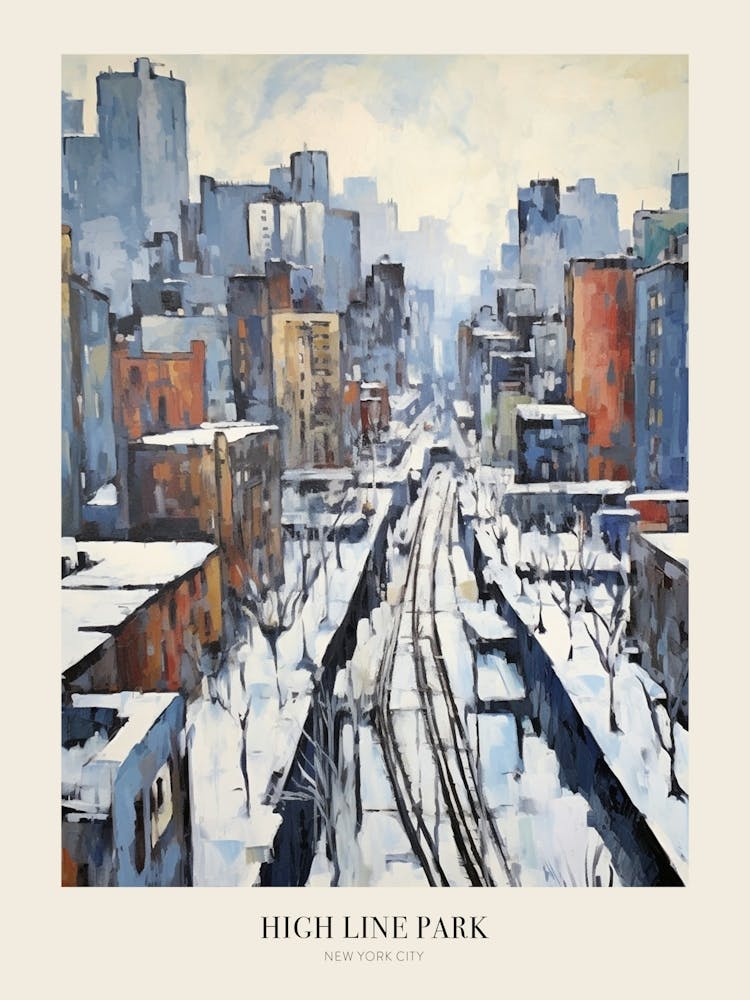 Winter City Park Poster High Line Park New York City 5