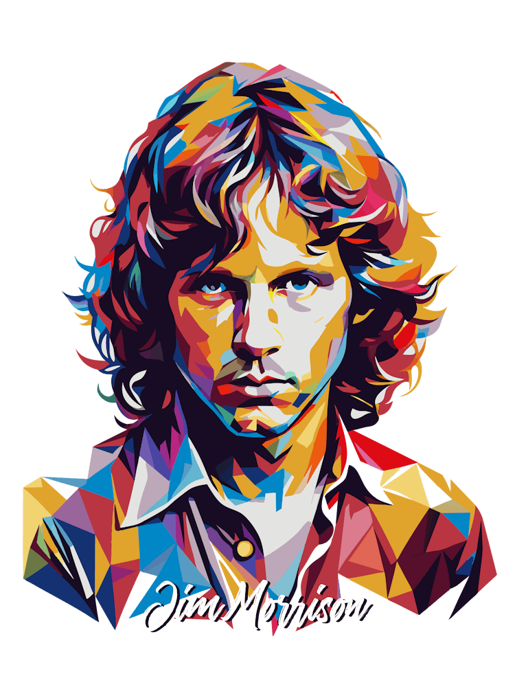 Jim Morison 02 Portrait Music Icon Style WPAP Pop Art
