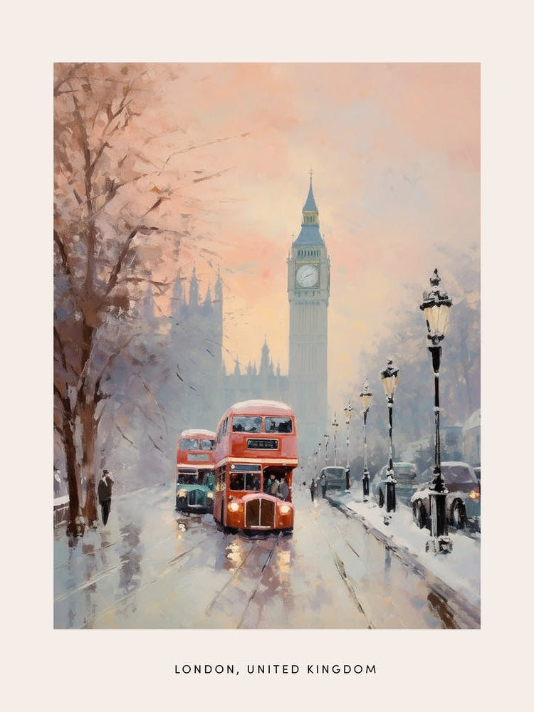 Dreamy Winter Painting Poster London United Kingdom 6