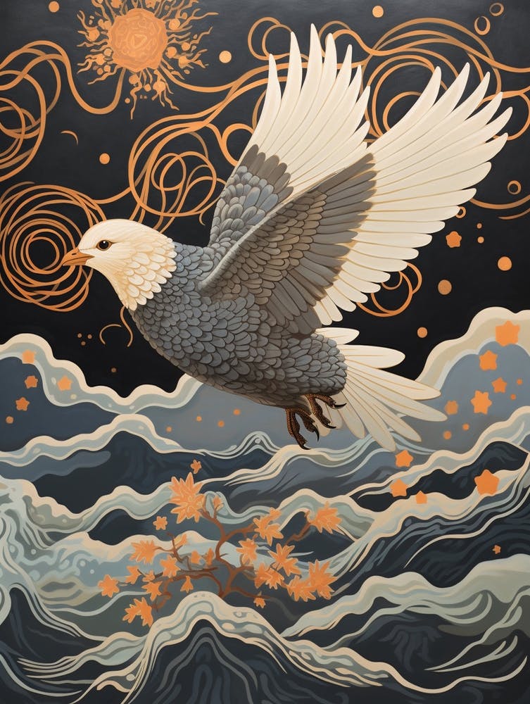 Pigeon 2 Gold Detail Painting