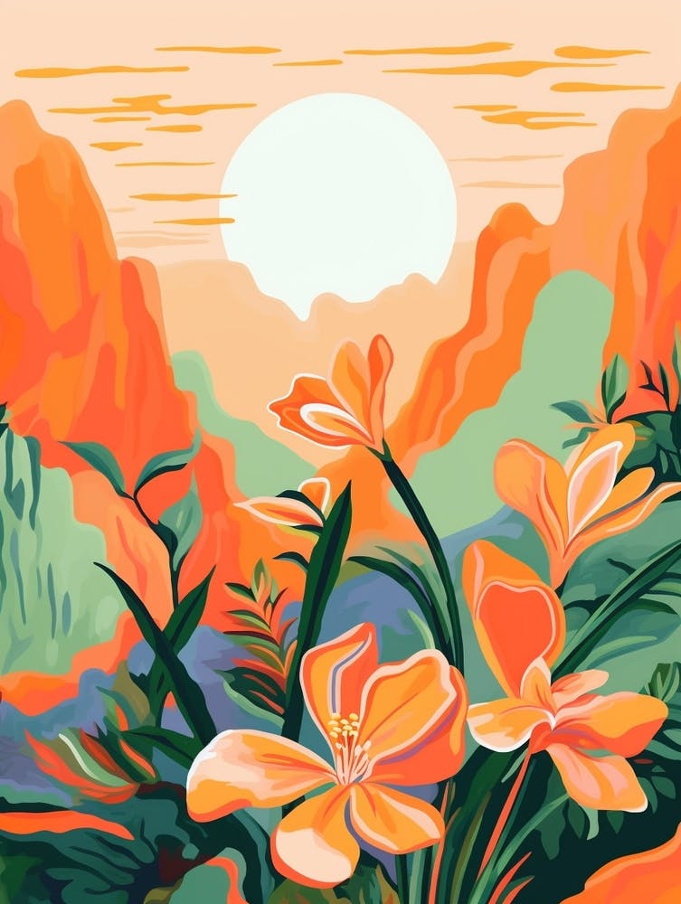 Boho Wildflower Painting California Poppy 1