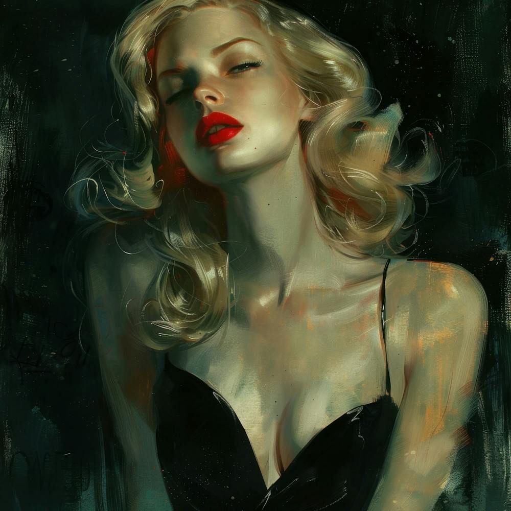 A Glamorous Femme Fatale Mid 20th Century Elegance 1