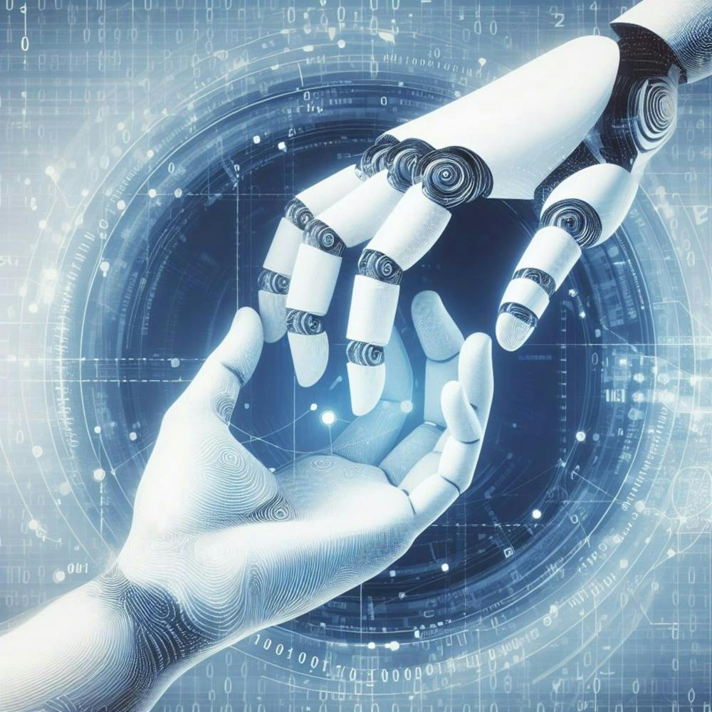 Robot And Human Hand