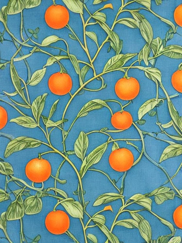 Tangerine Vintage Botanical Fruit