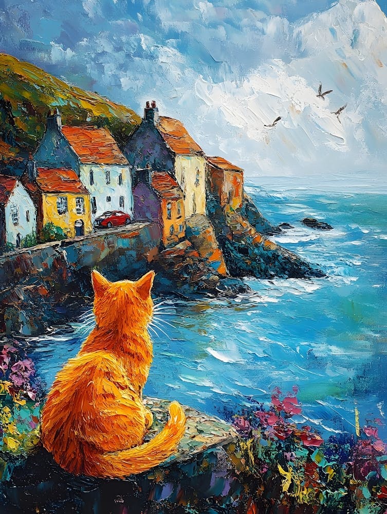 Irish Fishing Village With Cats 4