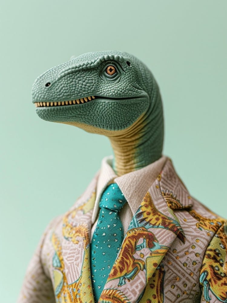 Toy Dinosaur In A Suit & Tie 4