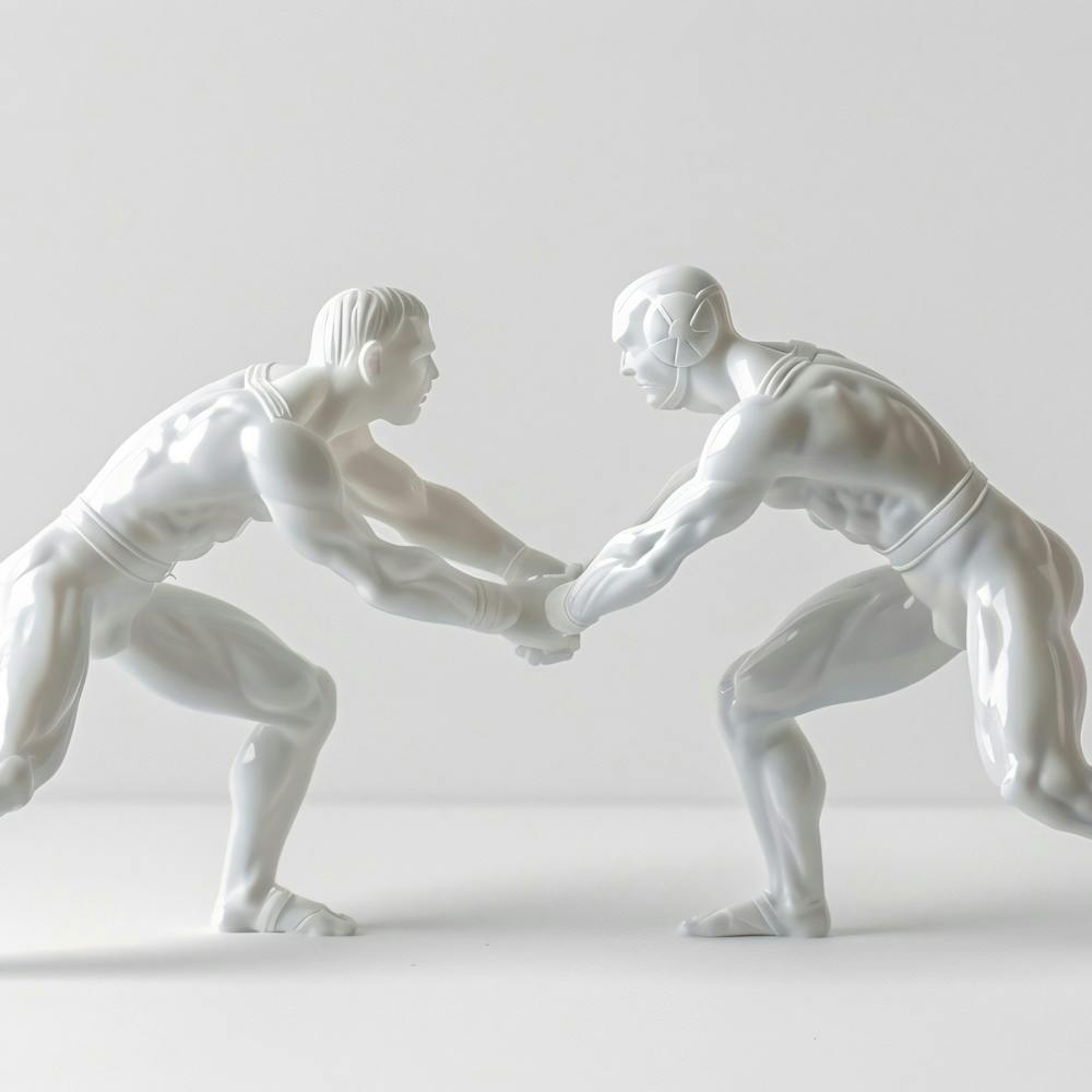 Two Wrestlers Fighting 3
