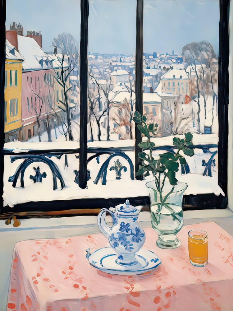 The Windowsill Of Vienna   Austria Snow Inspired By Matisse 3
