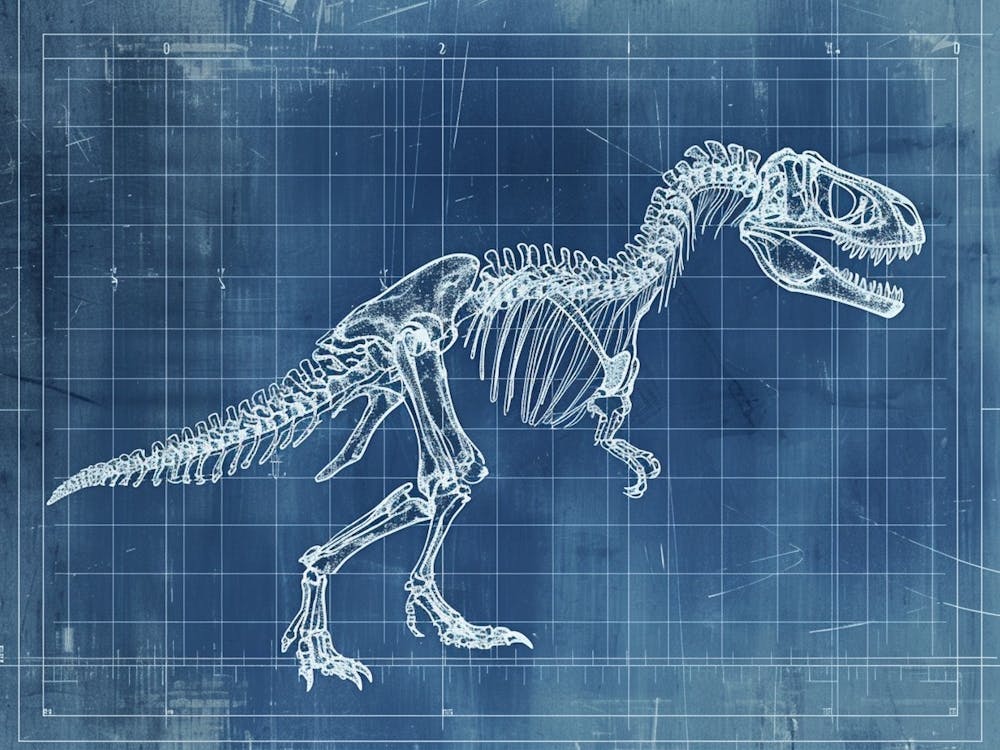 Utahraptor Dinosaur Skeleton Blueprint