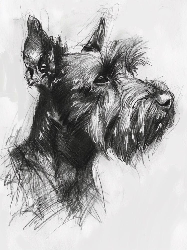 Cesky Terrier Dog Charcoal Line 2