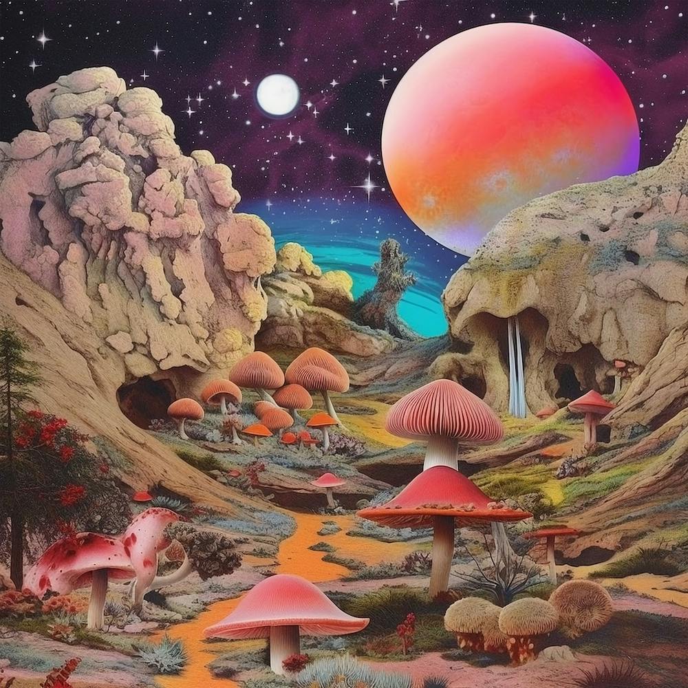 Mushroom Moonscape 1 Square