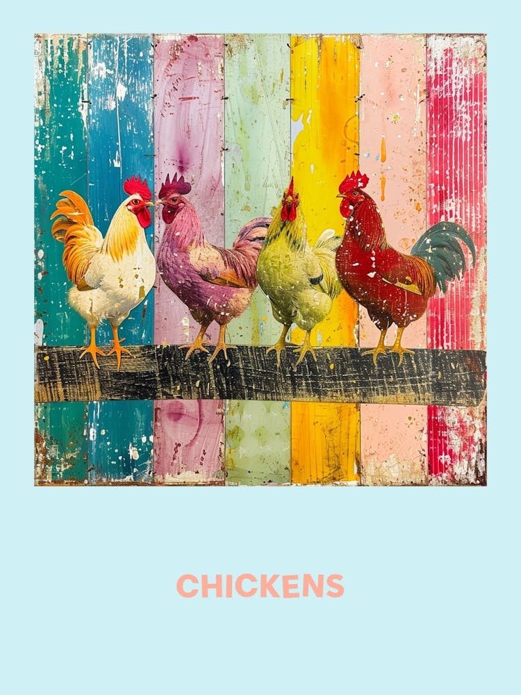 Chickens Poster Collage 2