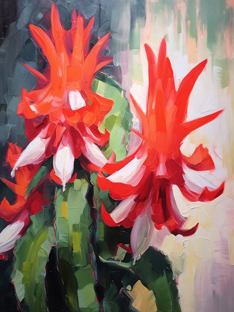 Cactus Painting Christmas Cactus 2