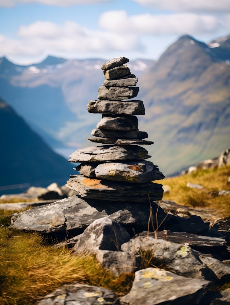 Stone Cairn in the Mountains 1