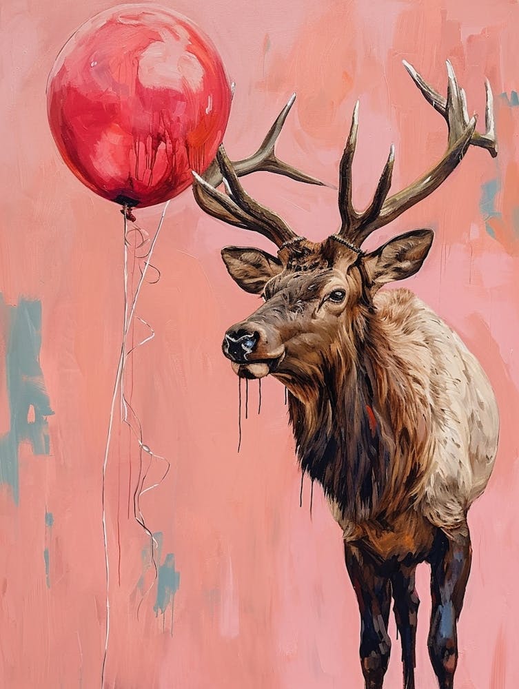Cute Elk 2 With Balloon