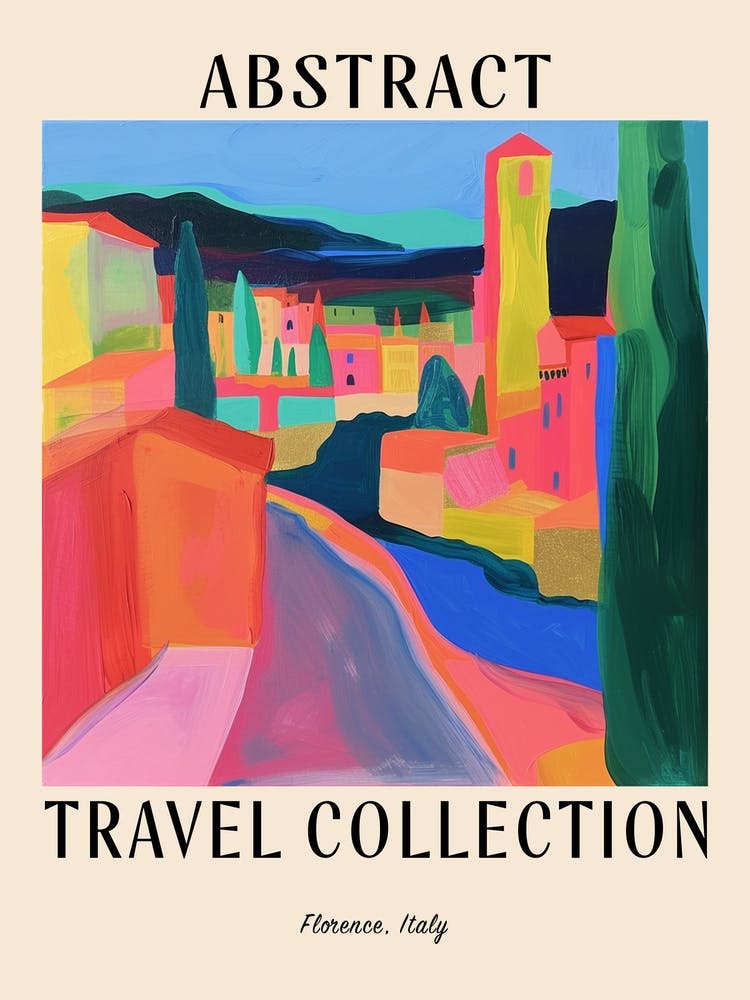 Abstract Travel Collection Poster Florence Italy 3