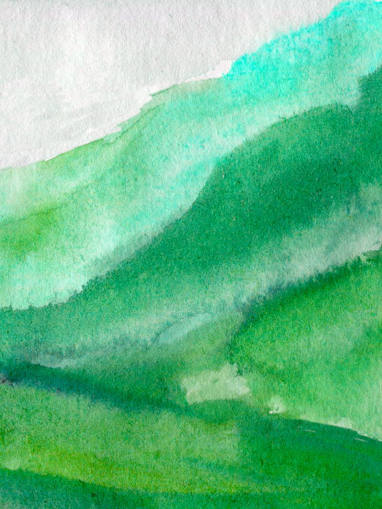 Green Hills Watercolor Painting 2