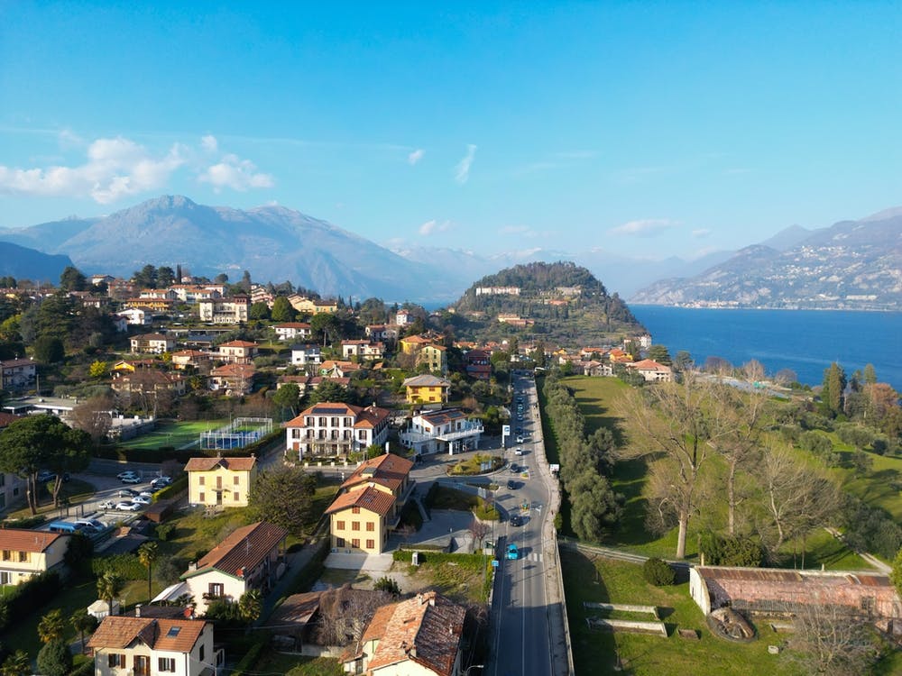 Lake Como, Italy, Bellagio, Lake & Nature Print, Aerial Photography. Italy Wall Art.