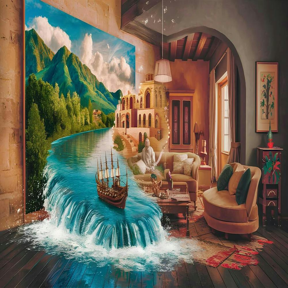 Waterfall In A Living Room