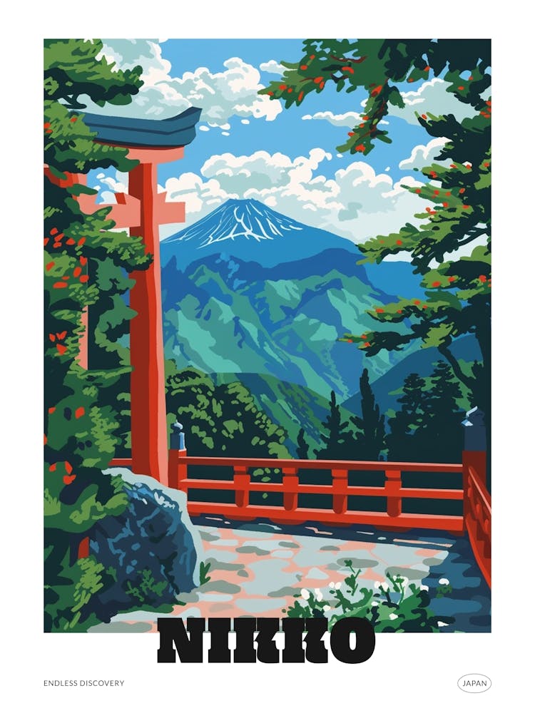 Nikko Japan 4 Colourful Travel Poster