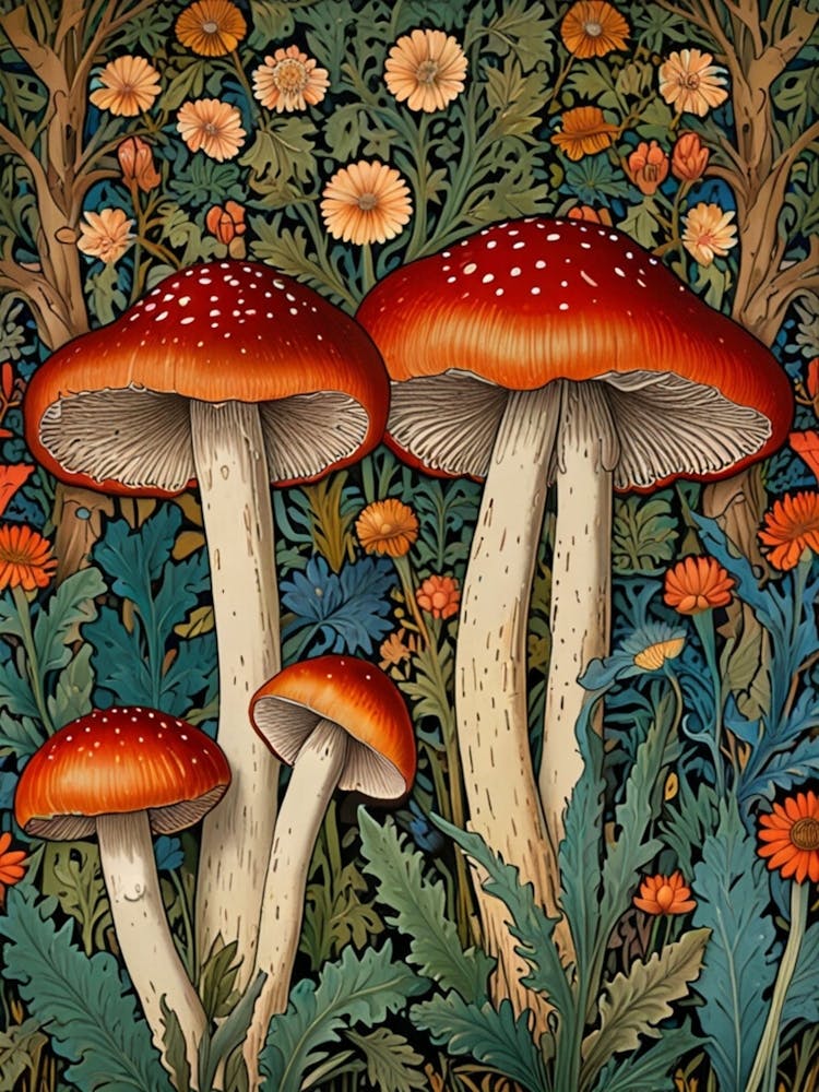William Morris Mushrooms In The Forest 6
