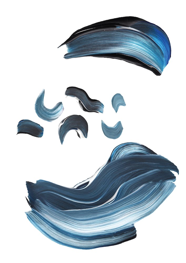 Realistic Grey Blue Paint Strokes