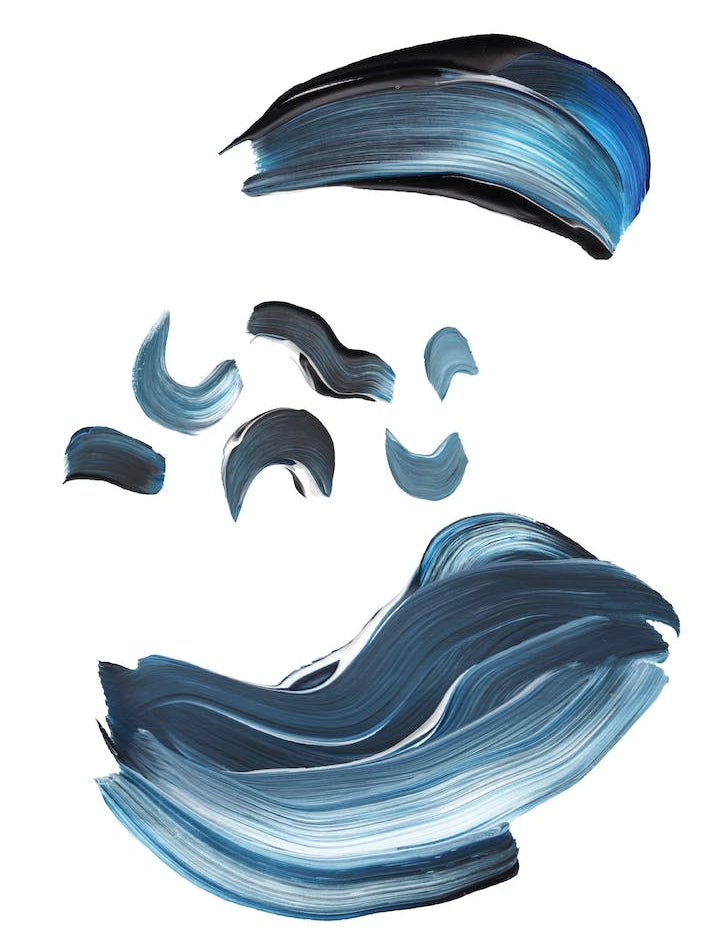 Realistic Grey Blue Paint Strokes