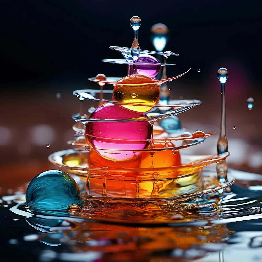 Colorful Water Droplets