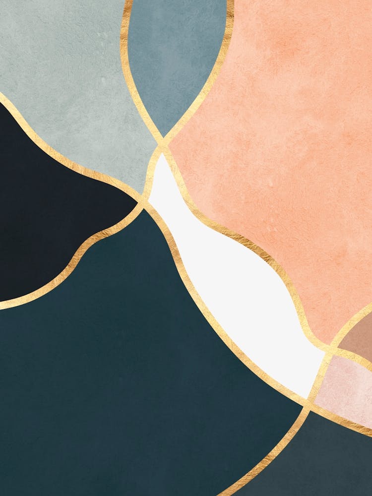 Organic shapes and golden lines 5