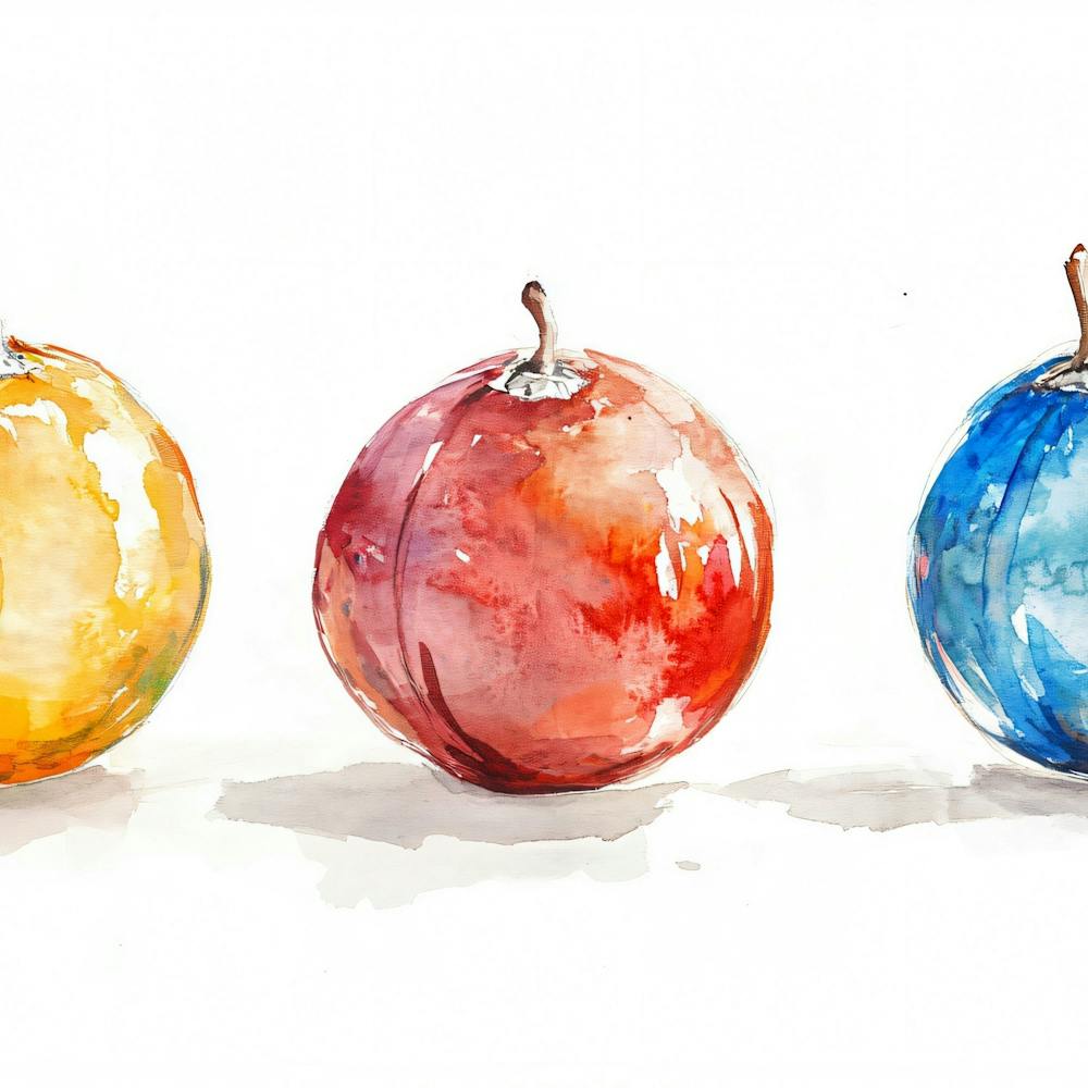 Watercolor Of Apples