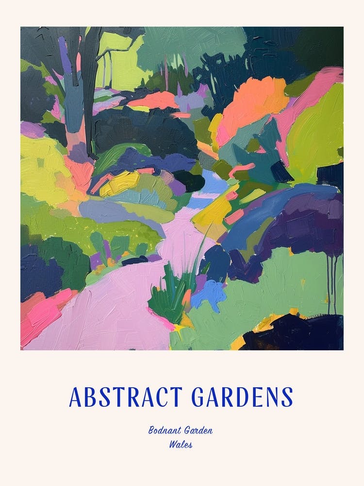 Colourful Gardens Bodnant Garden United Kingdom 1 Blue Poster