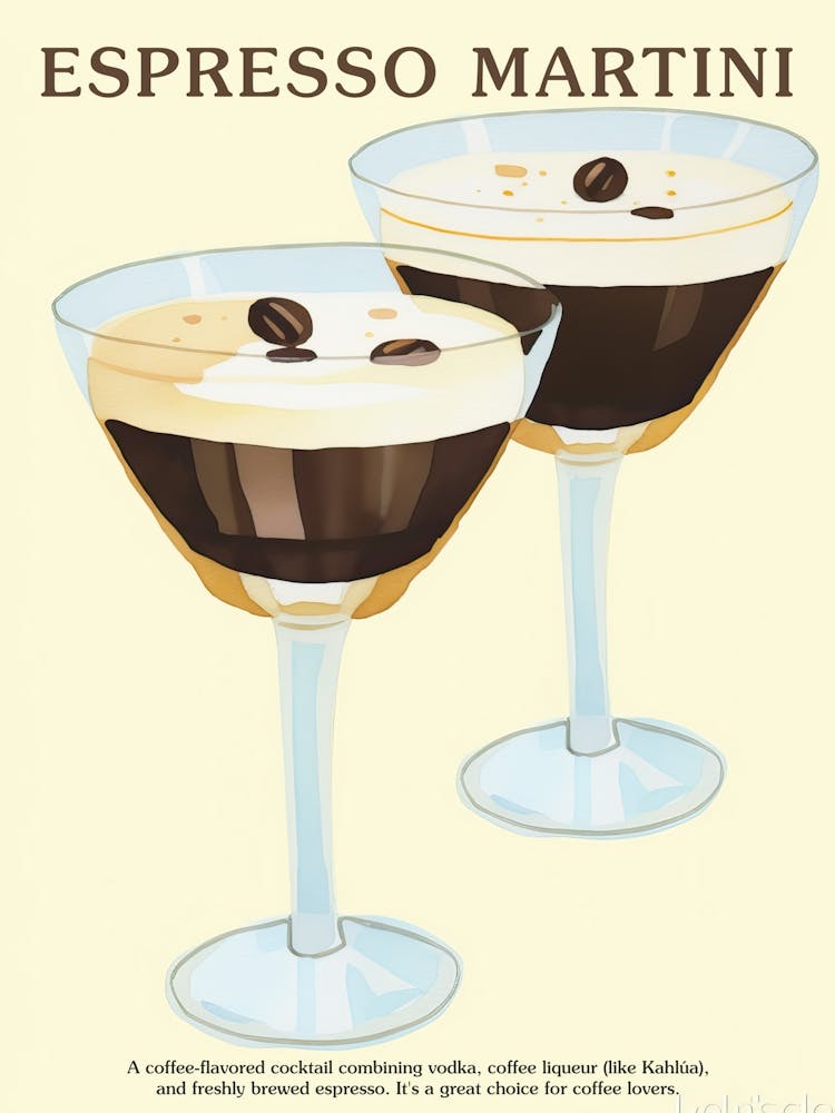 Espresso Martini Cocktail Kitchen Art Coffee Art
