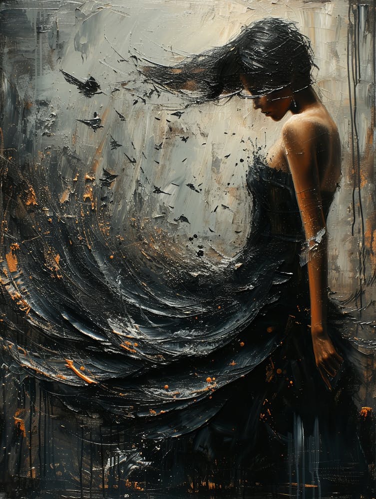 Woman In Black Dress