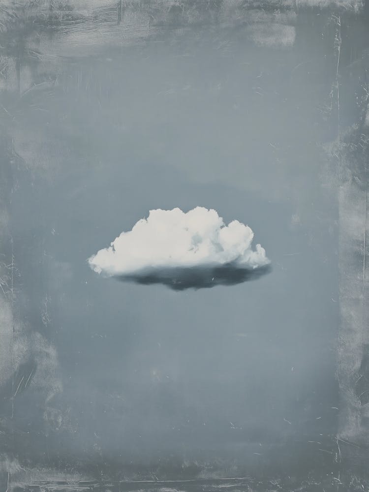 Cloud Wall Art Painting Grey Gray Sky Print
