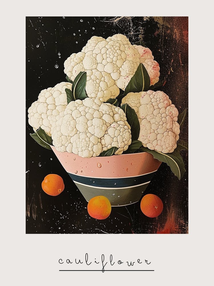 Abstract Cauliflower Art Deco Bouquet Print 2 Poster