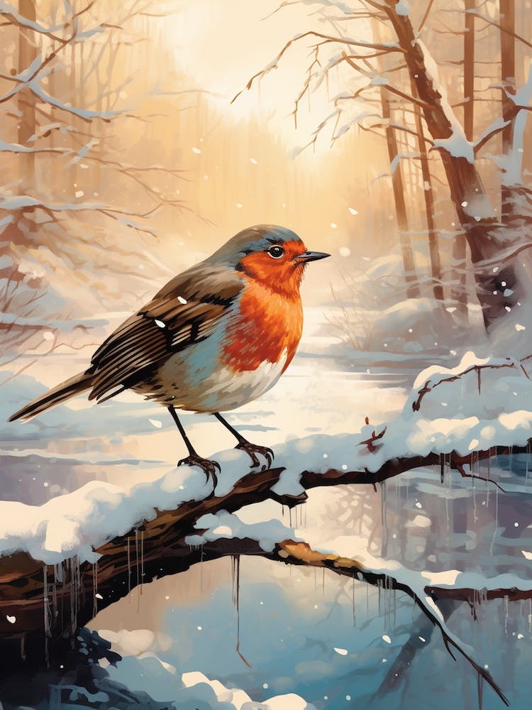 Robin In The Snow 3
