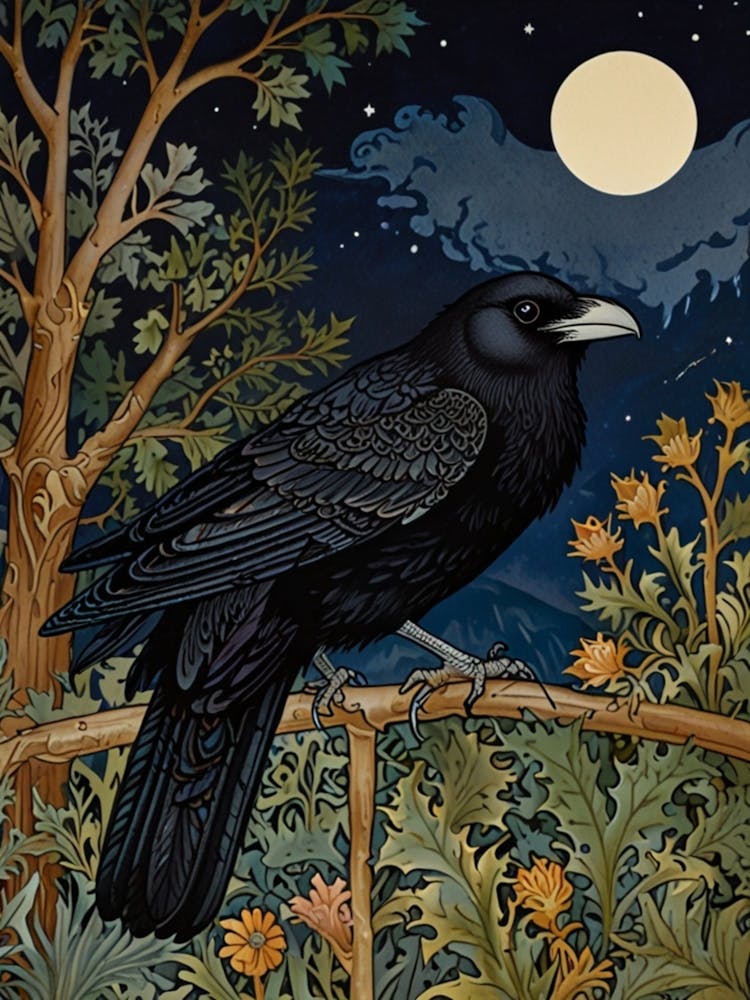 William Morris Crow At Night