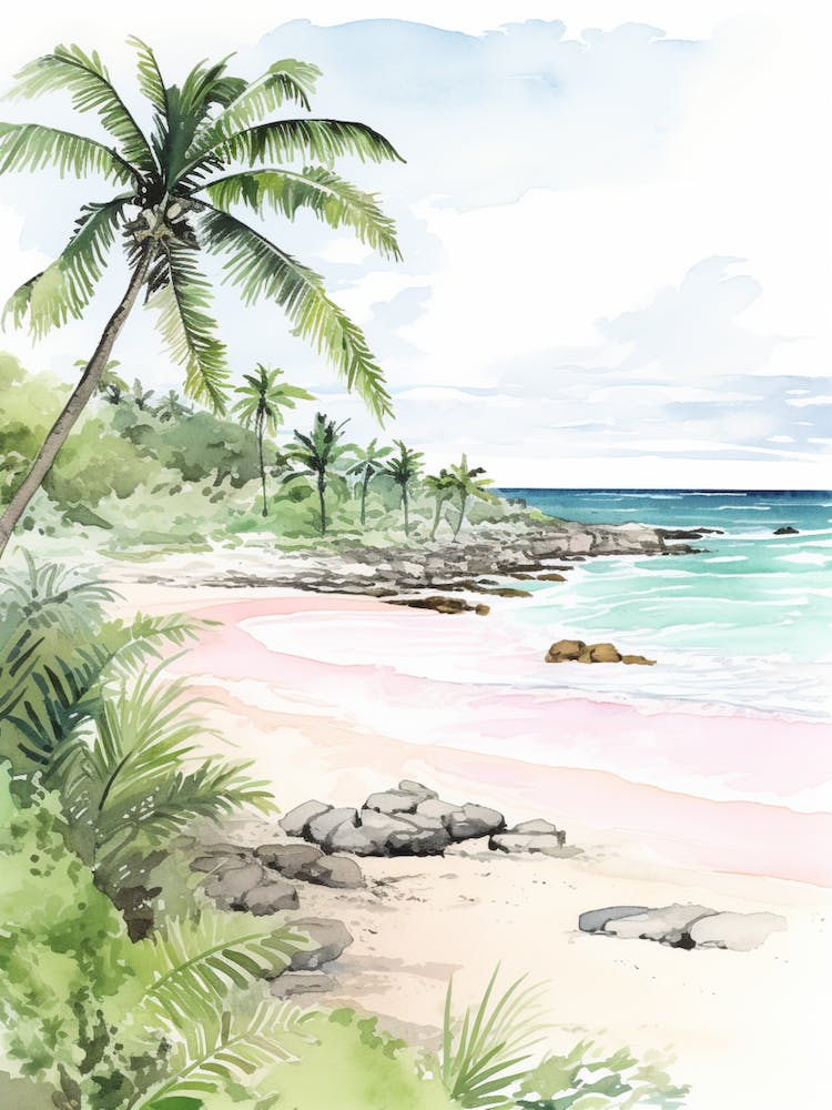 A Sketch Of Flamenco Beach, Culebra Puerto Rico 1